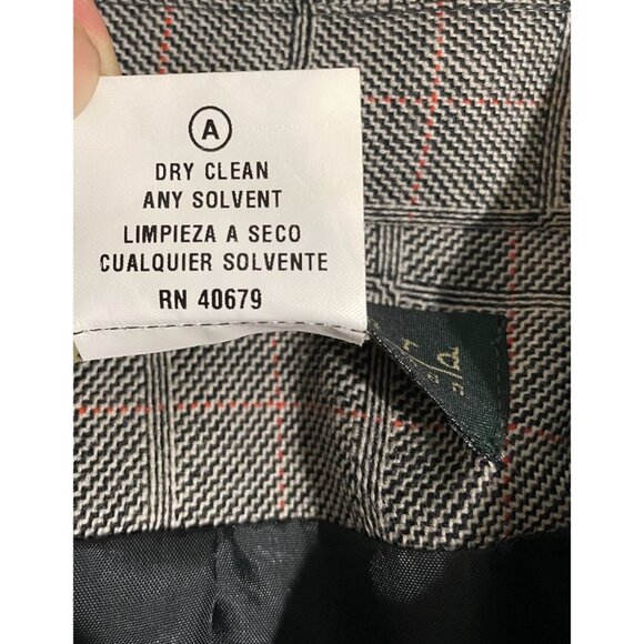 Harve Benard Womens Gray Plaid Wool Blazer Jacket Size 12 With Button Front - Picture 8 of 15